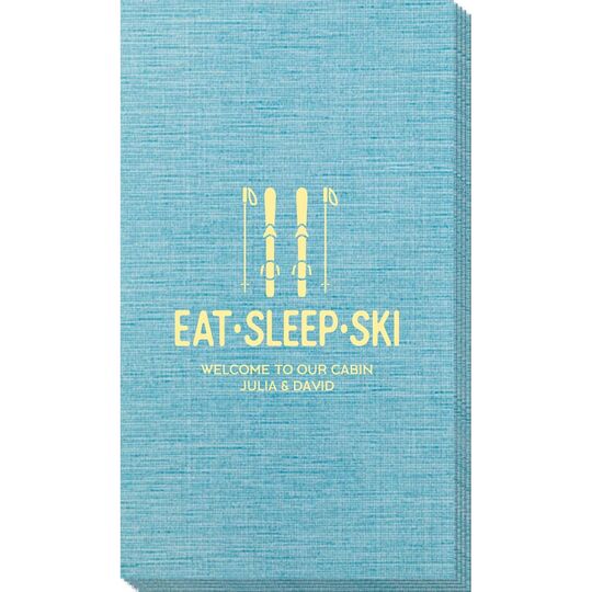 Eat Sleep Ski Bamboo Luxe Guest Towels